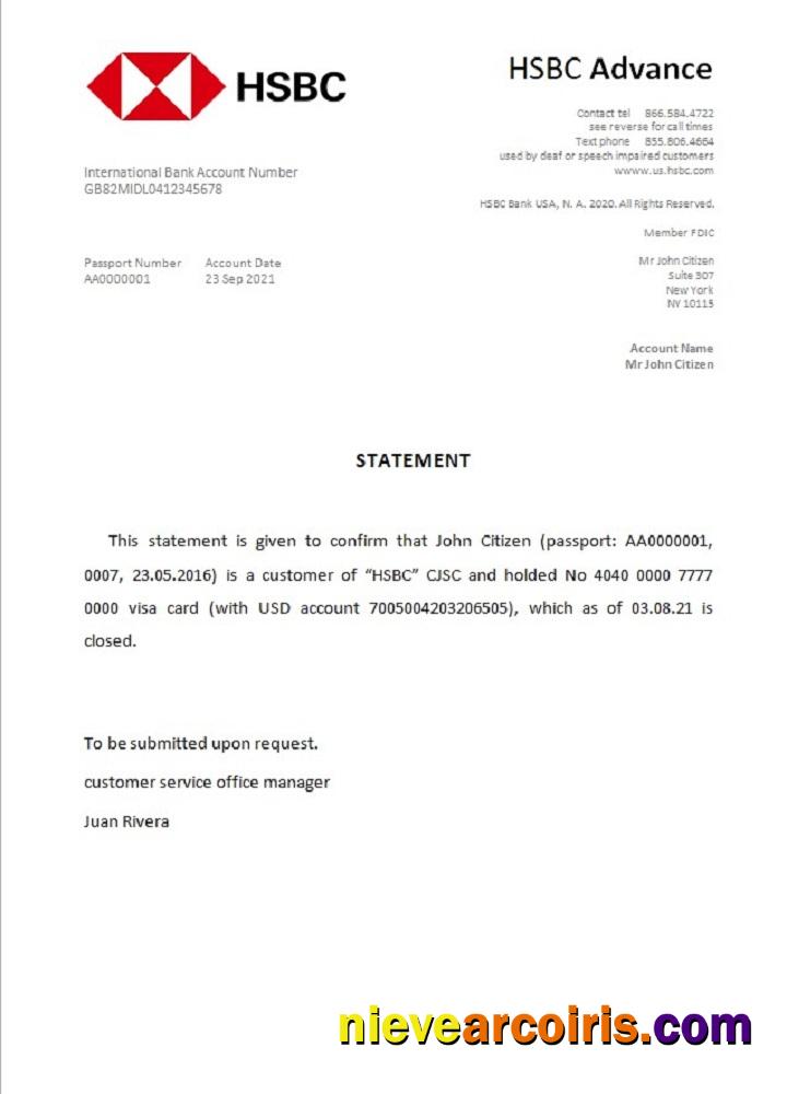 USA HSBC closure reference